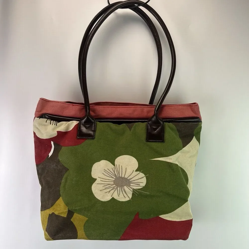 Knitpickers Floral Knitting Project Bag Oversized Canvas Bag Craft Supply Tote - Picture 5 of 8